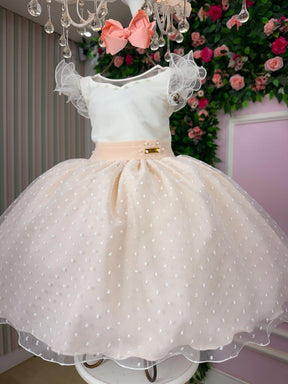 Vestido Mini Miss Betani Pessego - Leveza e Elegância para Meninas | Bebeloo Kids