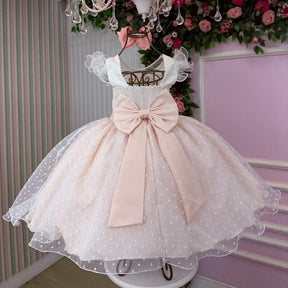 Vestido Mini Miss Betani Pessego - Leveza e Elegância para Meninas | Bebeloo Kids