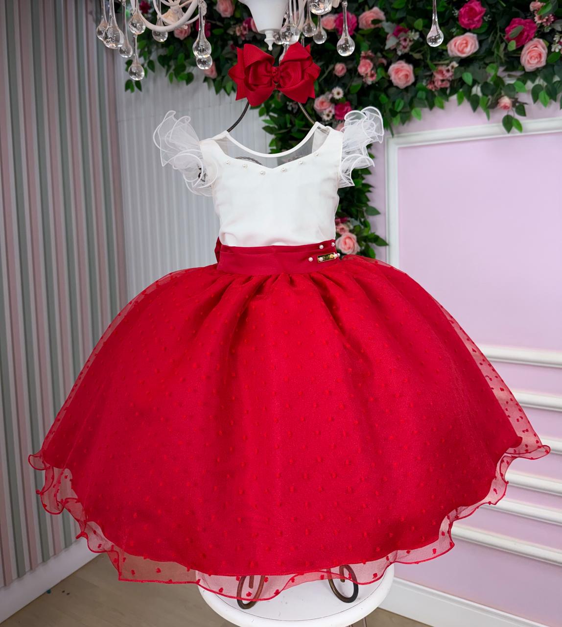 Vestido Mini Miss Betani Vermelho - Leveza e Elegância para Meninas | Bebeloo Kids