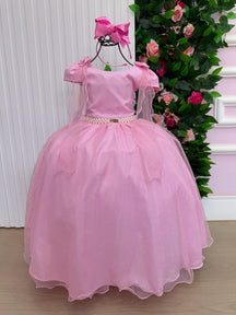 Vestido Banana Club Longo Diamante Rosa - Leveza e Elegância para Meninas | Bebeloo Kids