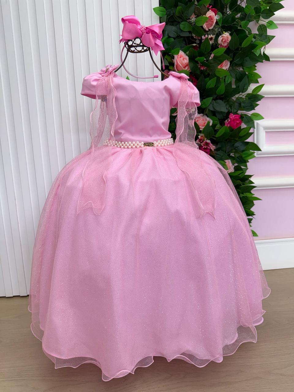Vestido Banana Club Longo Diamante Rosa - Leveza e Elegância para Meninas | Bebeloo Kids