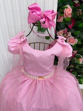 Vestido Banana Club Longo Diamante Rosa - Leveza e Elegância para Meninas | Bebeloo Kids