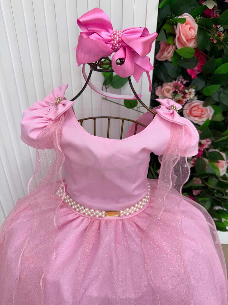 Vestido Banana Club Longo Diamante Rosa - Leveza e Elegância para Meninas | Bebeloo Kids