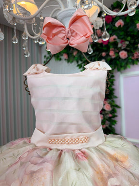 Vestido Mini Miss Luara Florido Pessego - Leveza e Elegância para Meninas | Bebeloo Kids