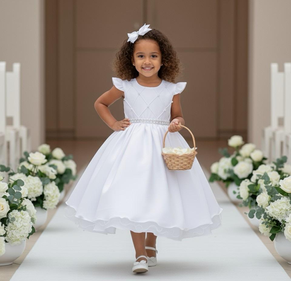 Vestido Ysa Kids Francine Branco - Leveza e Elegância para Meninas | Bebeloo Kids