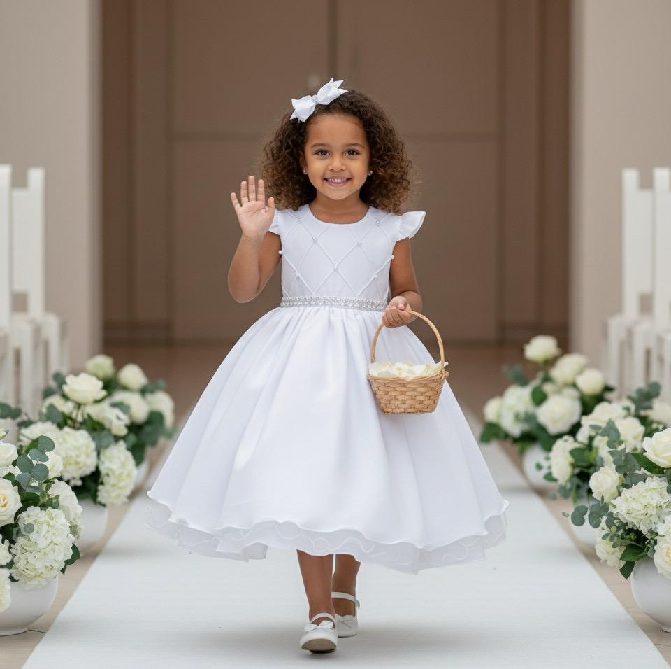 Vestido Ysa Kids Francine Branco - Leveza e Elegância para Meninas | Bebeloo Kids