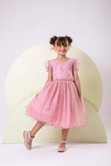 Vestido Infantil Menina Bonita Milene Rose - Leveza e Elegância para Meninas | Bebeloo Kids