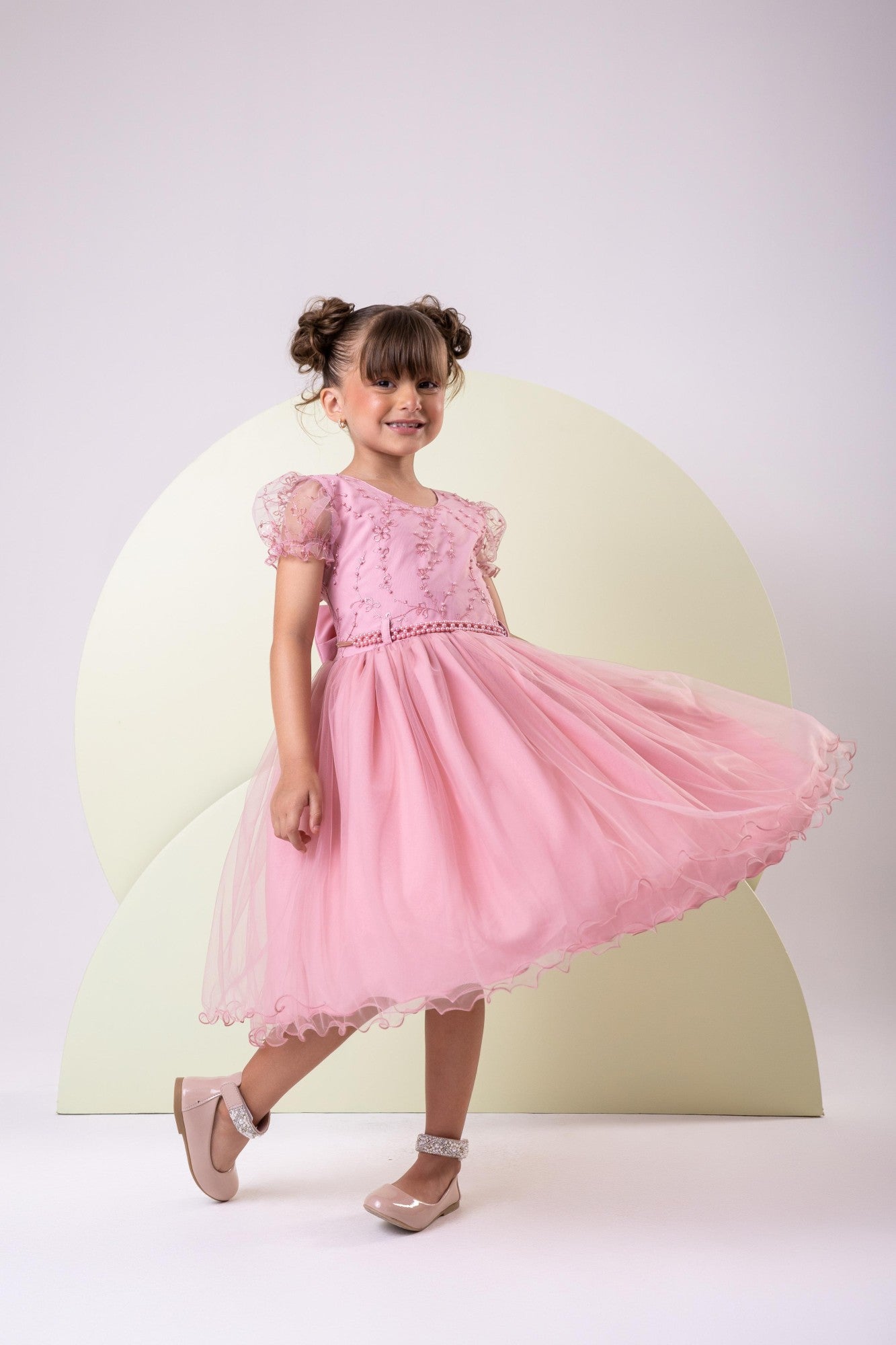 Vestido Infantil Menina Bonita Milene Rose - Leveza e Elegância para Meninas | Bebeloo Kids