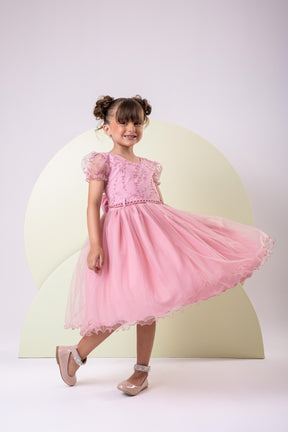 Vestido Infantil Menina Bonita Milene Rose - Leveza e Elegância para Meninas | Bebeloo Kids