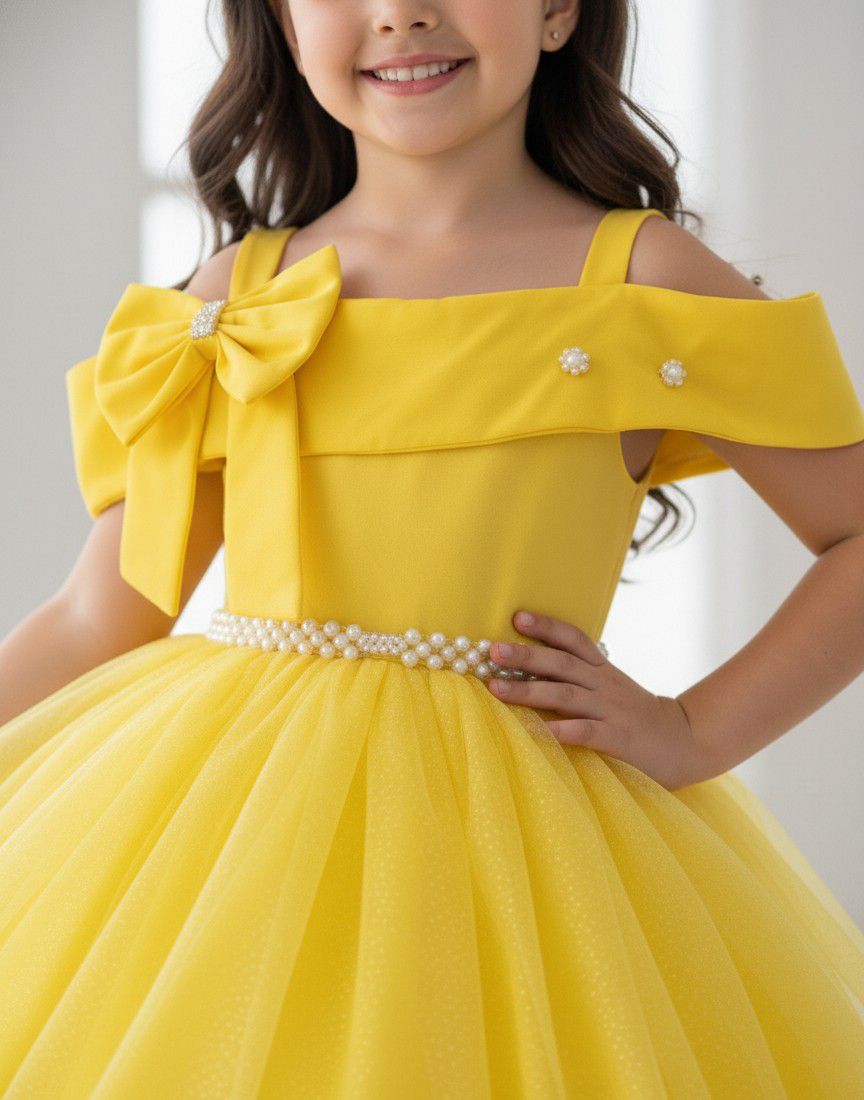 Vestido Banana Club Longo Doce Elegancia Amarelo - Leveza e Elegância para Meninas | Bebeloo Kids