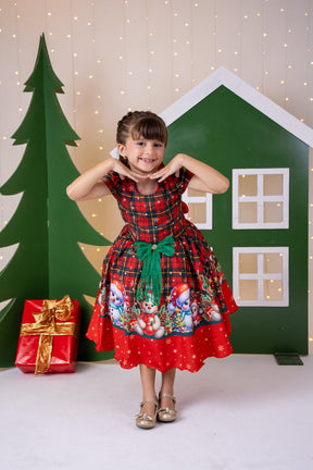 Vestido Marie Magia De Natal Vermelho - Leveza e Elegância para Meninas | Bebeloo Kids