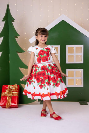Vestido Marie Rubi Natalino - Natal - Leveza e Elegância para Meninas | Bebeloo Kids