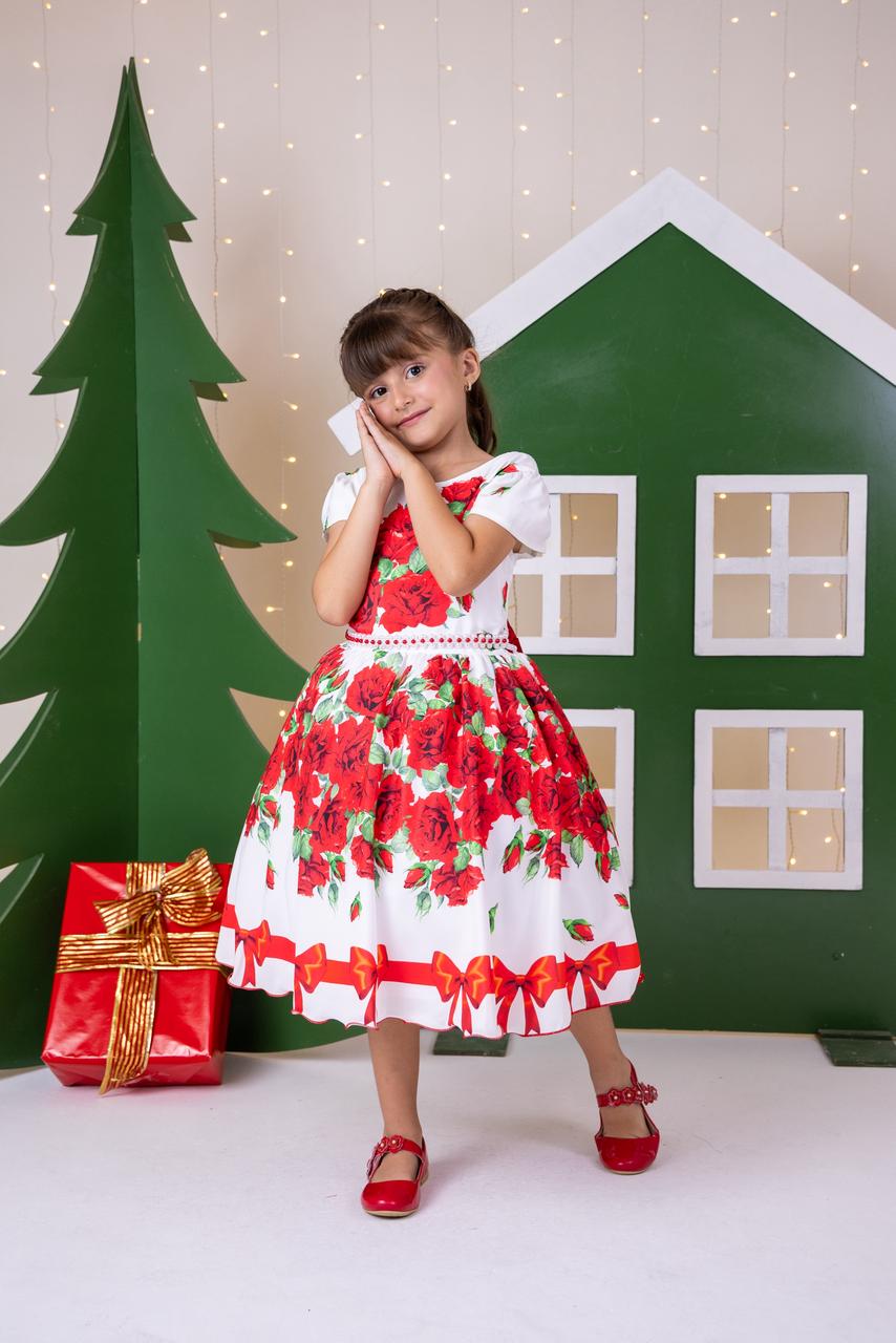 Vestido Marie Rubi Natalino - Natal - Leveza e Elegância para Meninas | Bebeloo Kids