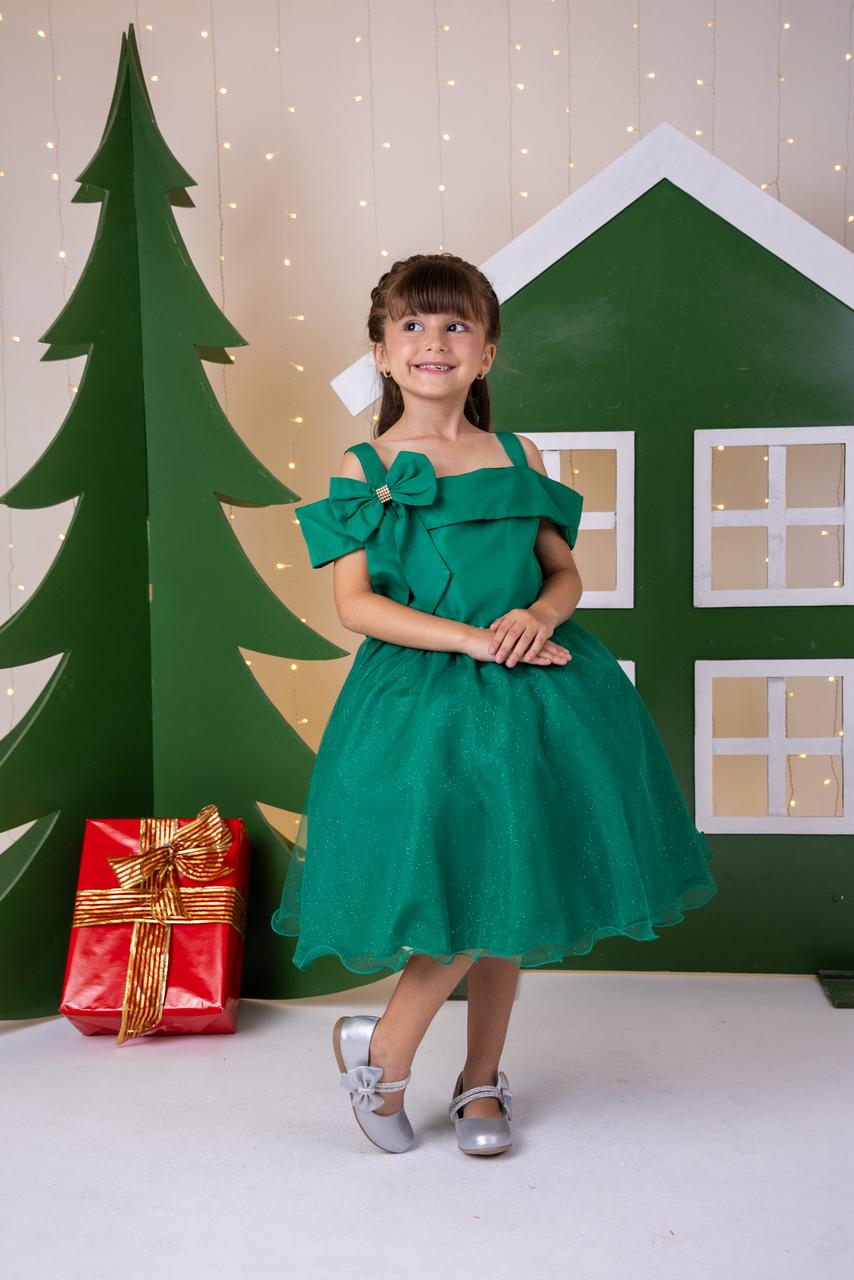 Vestido Banana Club Jessica Verde - Natal - Leveza e Elegância para Meninas | Bebeloo Kids