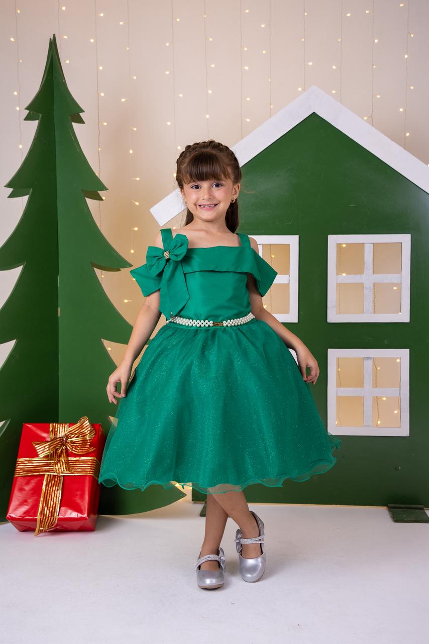 Vestido Banana Club Jessica Verde - Natal - Leveza e Elegância para Meninas | Bebeloo Kids