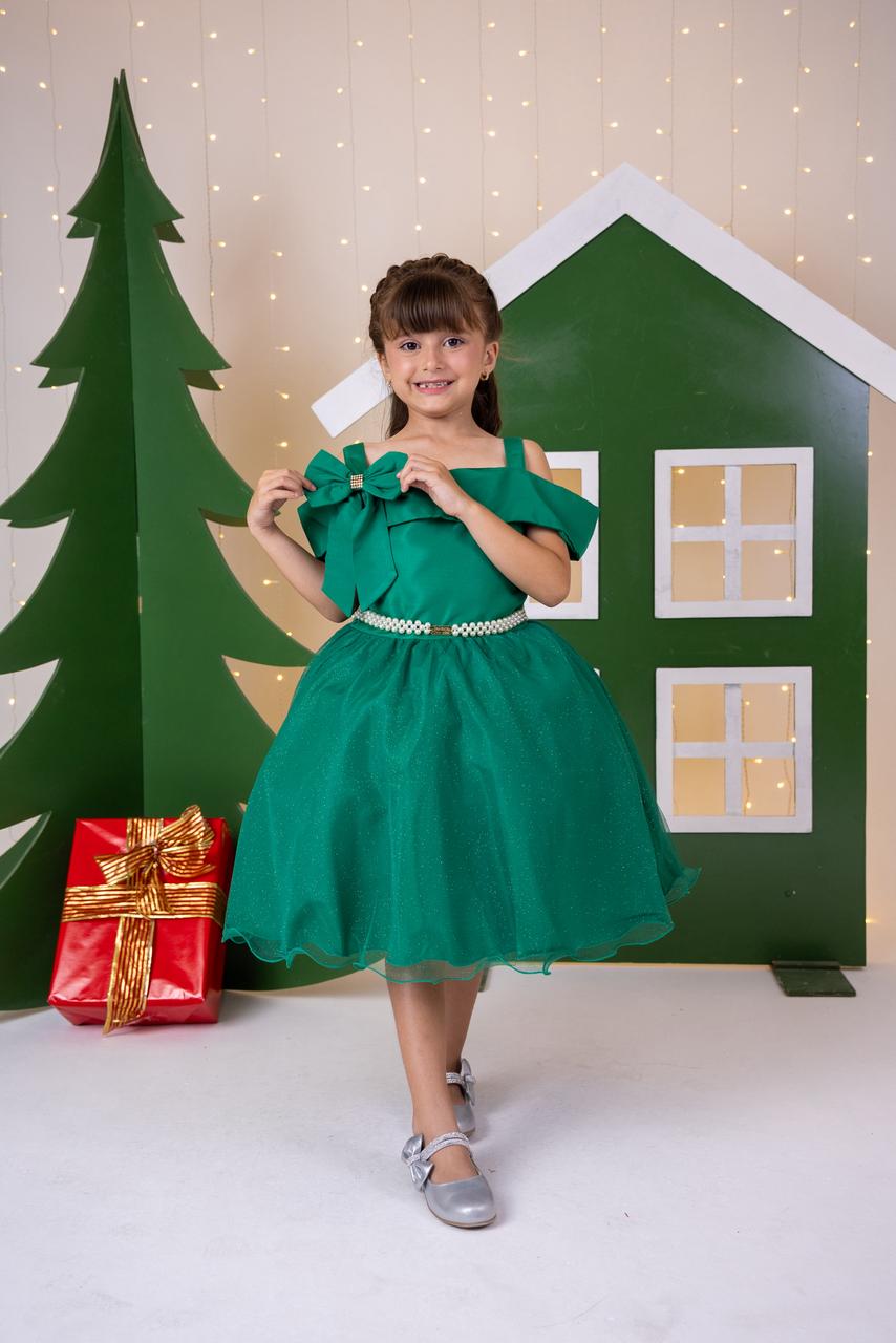 Vestido Banana Club Jessica Verde - Natal - Leveza e Elegância para Meninas | Bebeloo Kids