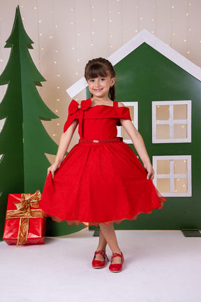 Vestido Banana Club Jessica Vermelho - Natal - Leveza e Elegância para Meninas | Bebeloo Kids