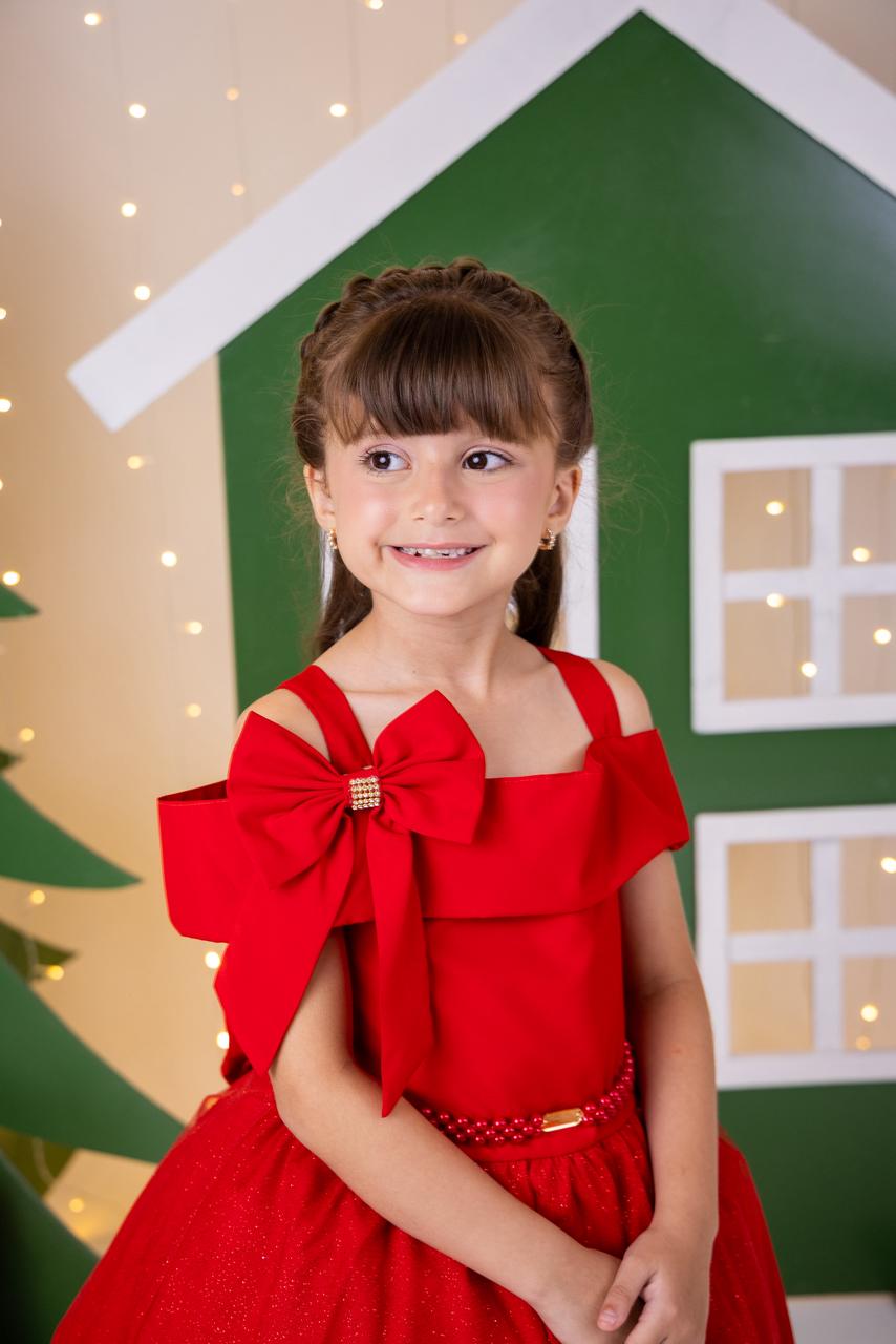 Vestido Banana Club Jessica Vermelho - Natal - Leveza e Elegância para Meninas | Bebeloo Kids