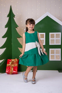 Vestido Blogueirinha Rafa Verde - Natal - Leveza e Elegância para Meninas | Bebeloo Kids