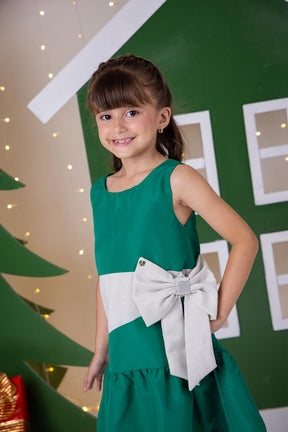 Vestido Blogueirinha Rafa Verde - Natal - Leveza e Elegância para Meninas | Bebeloo Kids