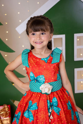 Vestido Marie Alegria de Natal Vermelho - Leveza e Elegância para Meninas | Bebeloo Kids