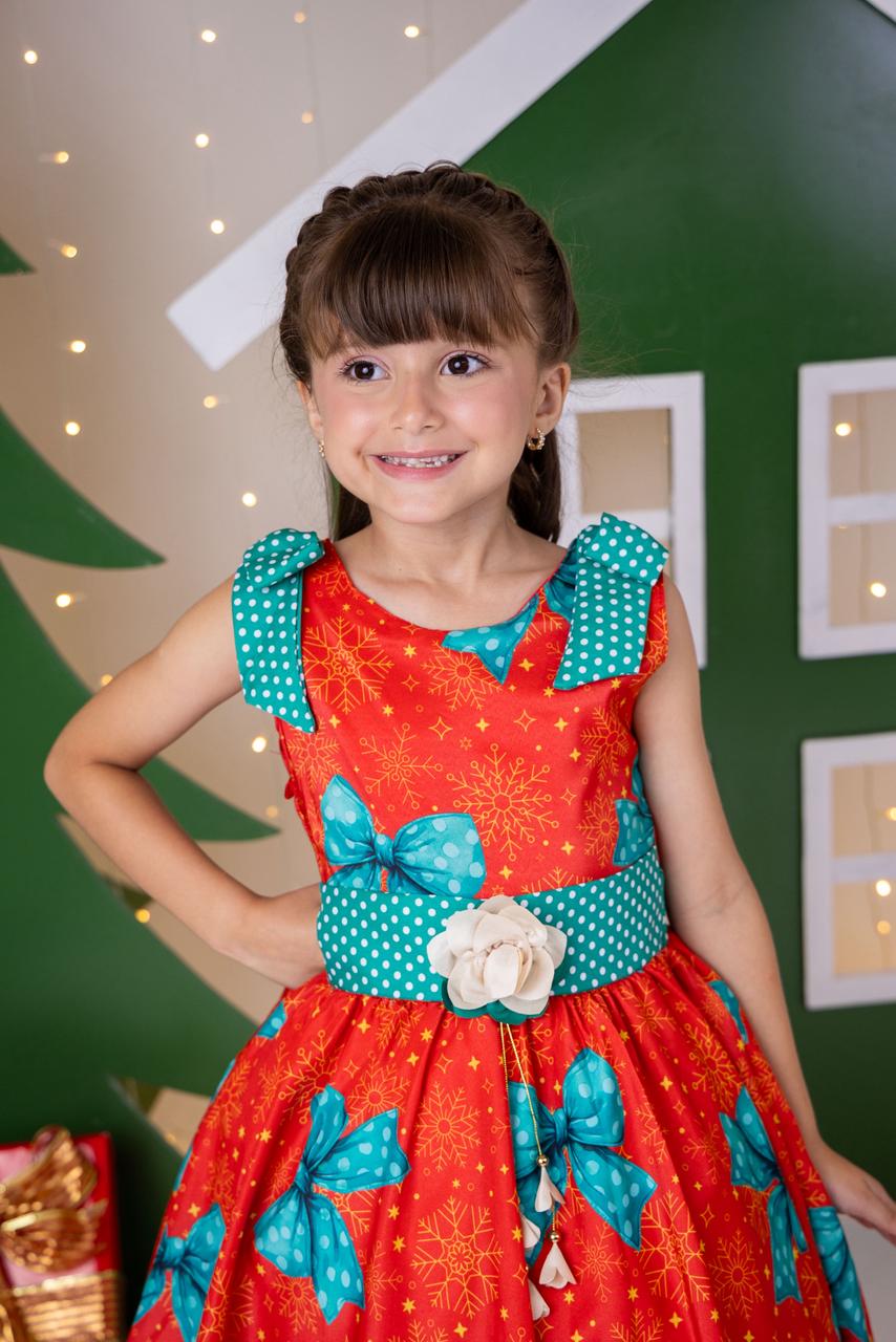 Vestido Marie Alegria de Natal Vermelho - Leveza e Elegância para Meninas | Bebeloo Kids