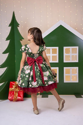 Vestido Banana Club Encanto de Natal Verde - Leveza e Elegância para Meninas | Bebeloo Kids