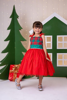 Vestido Marie Aurora Natalino Vermelho - Natal - Leveza e Elegância para Meninas | Bebeloo Kids