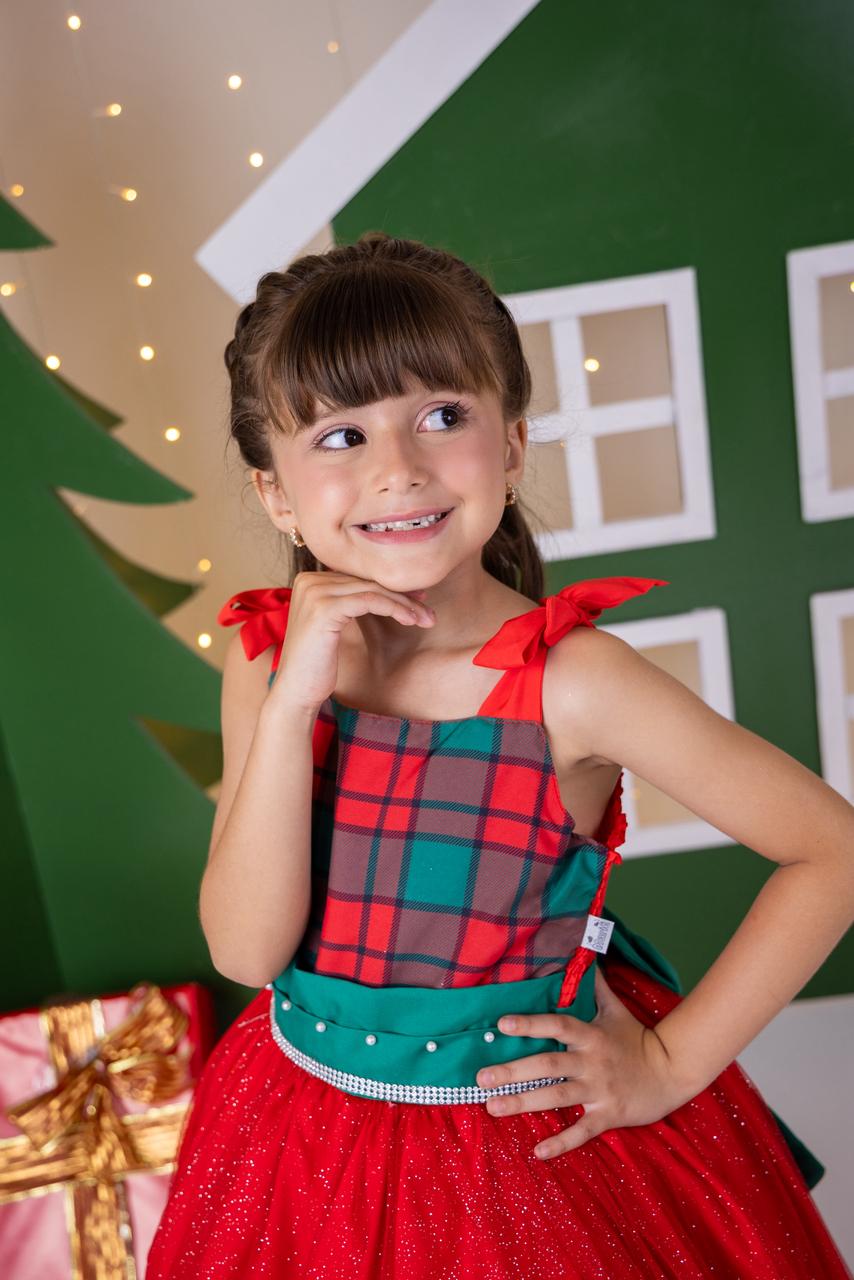 Vestido Marie Aurora Natalino Vermelho - Natal - Leveza e Elegância para Meninas | Bebeloo Kids