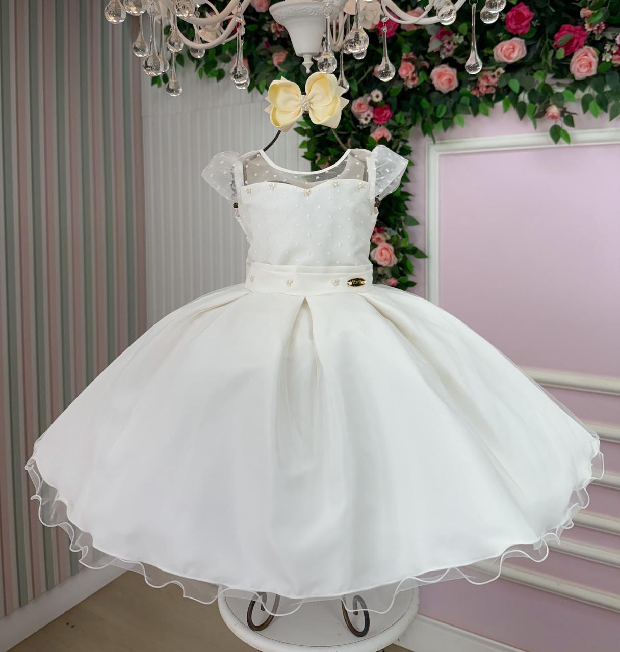 Vestido Mini Miss Isabela Off - Leveza e Elegância para Meninas | Bebeloo Kids
