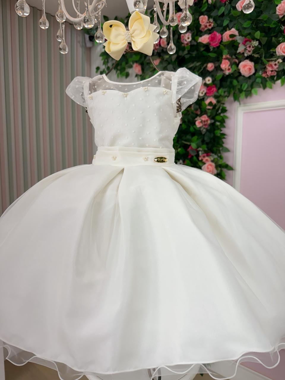 Vestido Mini Miss Isabela Off - Leveza e Elegância para Meninas | Bebeloo Kids