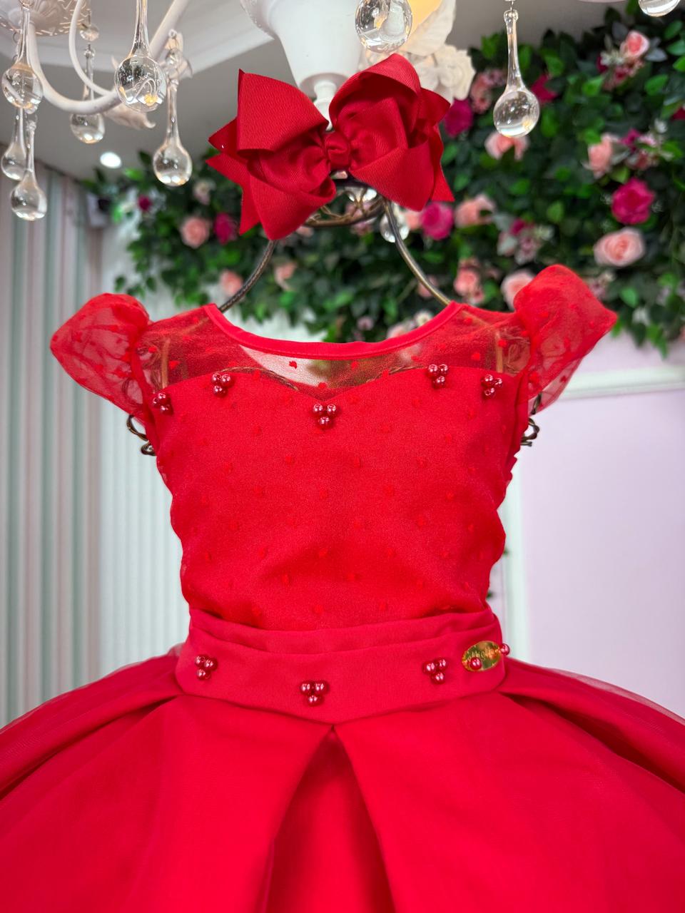 Vestido Mini Miss Isabela Vermelho - Leveza e Elegância para Meninas | Bebeloo Kids