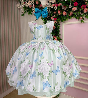 Vestido Ysa Kids Jardim Florido Melinda Verde Claro - Leveza e Elegância para Meninas | Bebeloo Kids