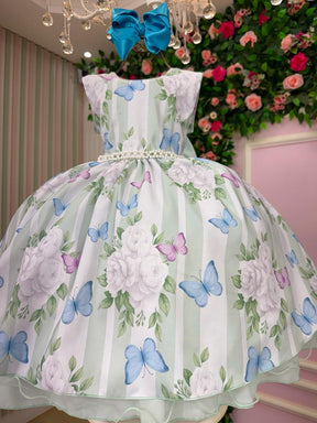 Vestido Ysa Kids Jardim Florido Melinda Verde Claro - Leveza e Elegância para Meninas | Bebeloo Kids