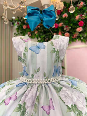 Vestido Ysa Kids Jardim Florido Melinda Verde Claro - Leveza e Elegância para Meninas | Bebeloo Kids
