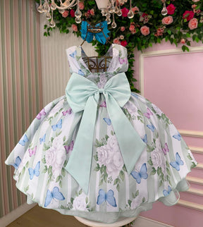 Vestido Ysa Kids Jardim Florido Melinda Verde Claro - Leveza e Elegância para Meninas | Bebeloo Kids