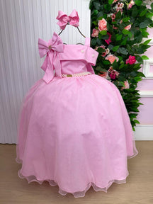 Vestido Banana Club Longo Doce Elegancia Rosa - Leveza e Elegância para Meninas | Bebeloo Kids