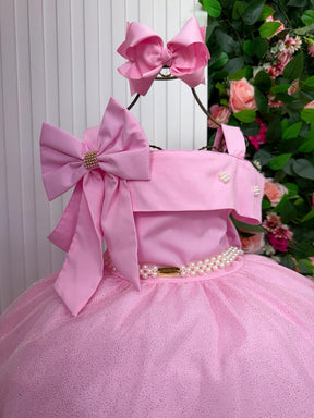 Vestido Banana Club Longo Doce Elegancia Rosa - Leveza e Elegância para Meninas | Bebeloo Kids