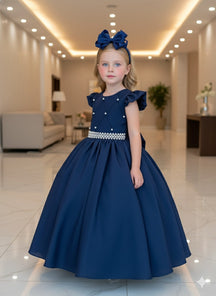 Vestido Ysa Kids Ariane Longo Azul Marinho - Leveza e Elegância para Meninas | Bebeloo Kids