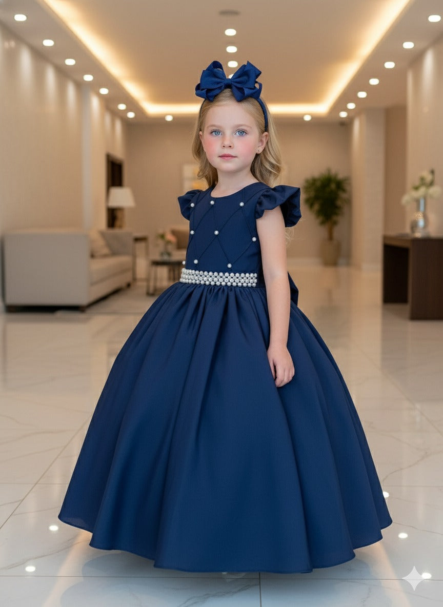 Vestido Ysa Kids Ariane Longo Azul Marinho - Leveza e Elegância para Meninas | Bebeloo Kids