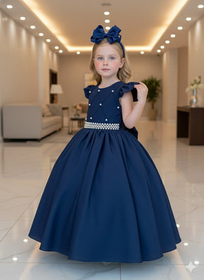 Vestido Ysa Kids Ariane Longo Azul Marinho - Leveza e Elegância para Meninas | Bebeloo Kids