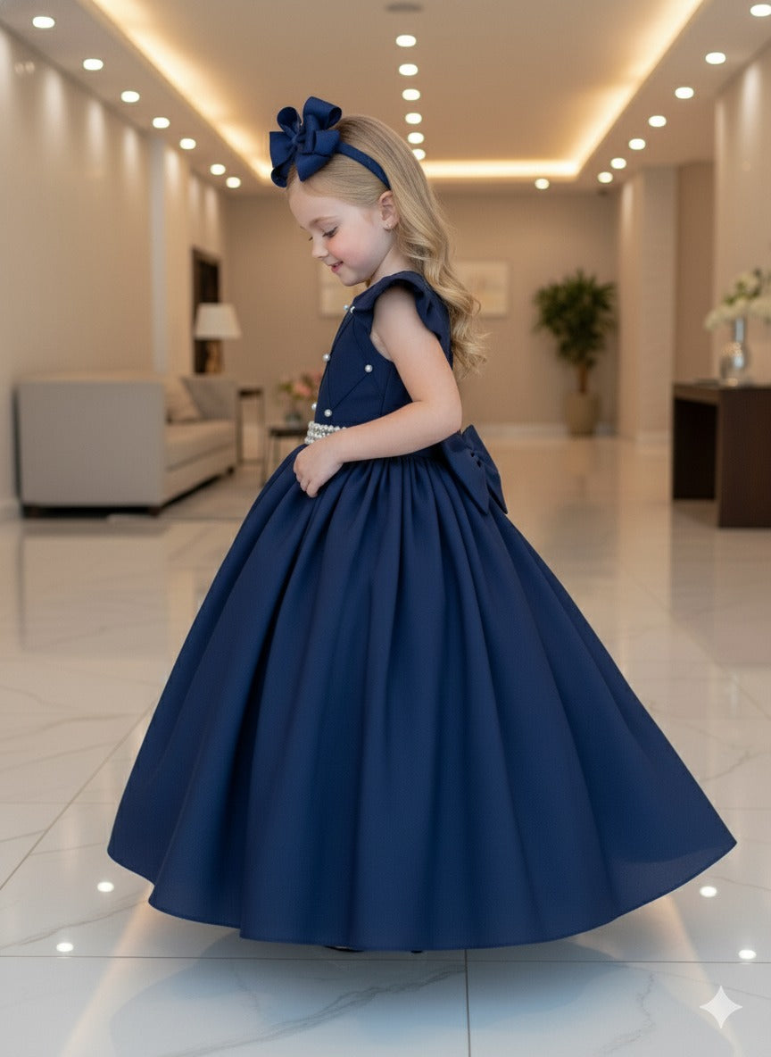 Vestido Ysa Kids Ariane Longo Azul Marinho - Leveza e Elegância para Meninas | Bebeloo Kids