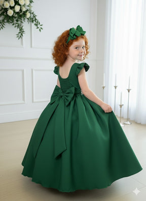Vestido Ysa Kids Ariane Longo Verde Esmeralda - Leveza e Elegância para Meninas | Bebeloo Kids