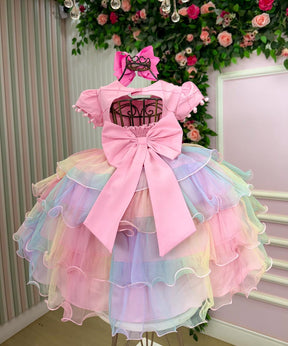 Vestido Menina Bonita Arco iris Aurora - Candy - Leveza e Elegância para Meninas | Bebeloo Kids