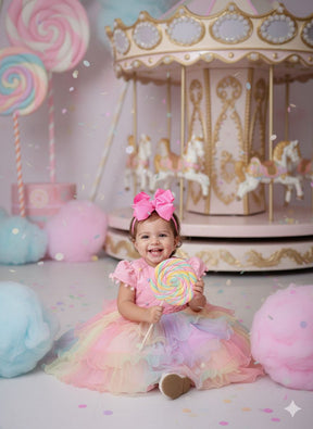 Vestido Menina Bonita Arco iris Aurora - Candy - Leveza e Elegância para Meninas | Bebeloo Kids