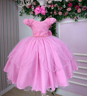 Vestido Bella Child Polly Rosa Chiclete - Leveza e Elegância para Meninas | Bebeloo Kids