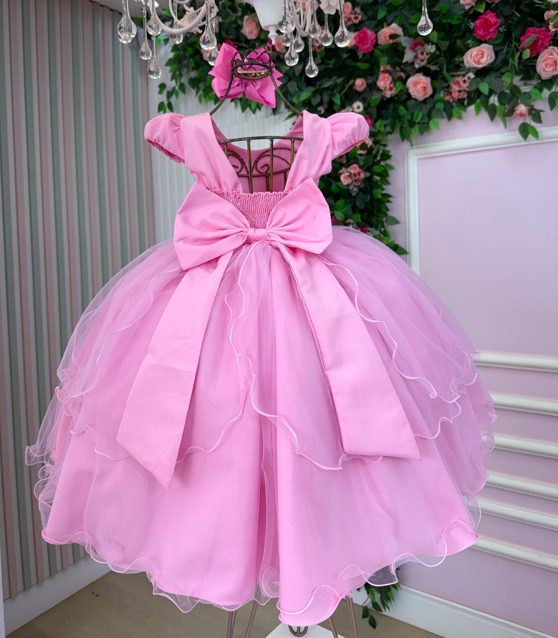 Vestido Bella Child Polly Rosa Chiclete - Leveza e Elegância para Meninas | Bebeloo Kids