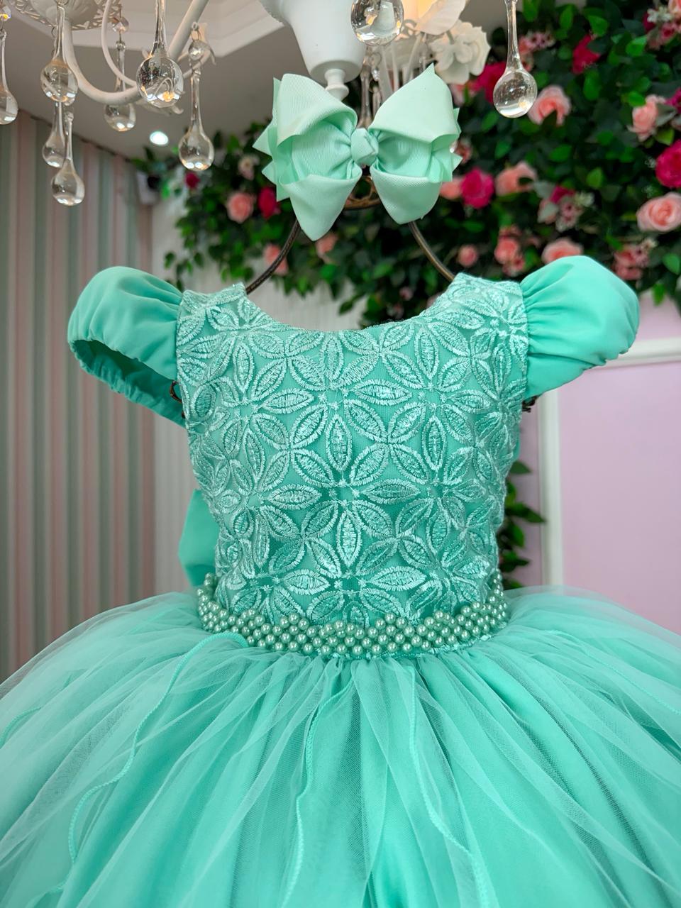 Vestido Bella Child Polly Verde Menta - Leveza e Elegância para Meninas | Bebeloo Kids