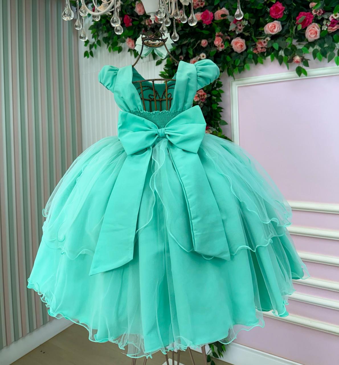 Vestido Bella Child Polly Verde Menta - Leveza e Elegância para Meninas | Bebeloo Kids