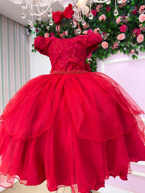 Vestido Bella Child Polly Vermelho - Leveza e Elegância para Meninas | Bebeloo Kids